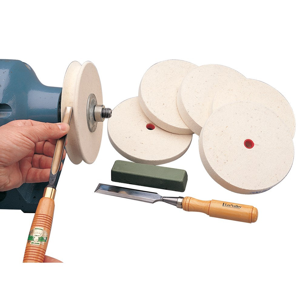 Lee Valley 6" Medium Flat Felt Wheel - 1" Wide