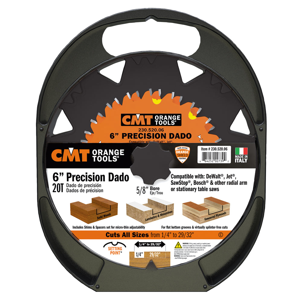 CMT Precision Dado Set - 150mm (6") - 5/8" bore