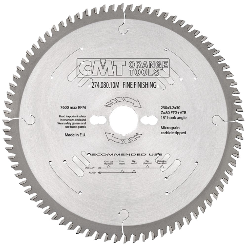 CMT Xtreme Fine Finishing Blade - 250mm - 80 Tooth