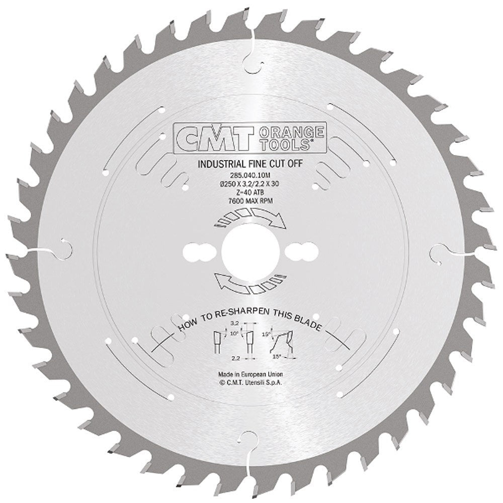 CMT Industrial Rip and Crosscut Blade - 250mm - 40 Tooth