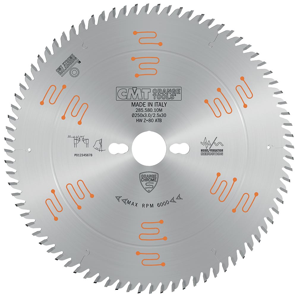 CMT Chrome Series XTreme Balance Super Finishing Blade - 250mm - 80 Tooth