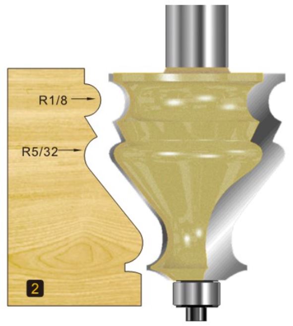 Arden Decorative Moulding Bit with Bearing - 1/2" Shank
