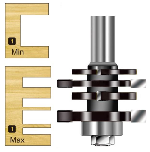 Arden Variable Slot Cutter Set - 47.6mm Diameter 1/2" Shank