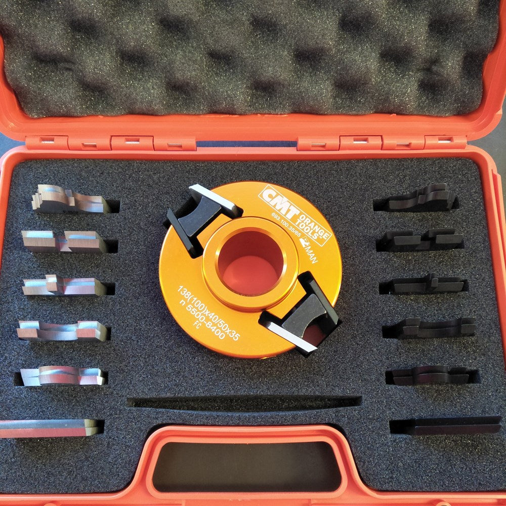 CMT 7 Piece 40mm Multiprofile Cutter Head Set with Limiters - 30mm Bore