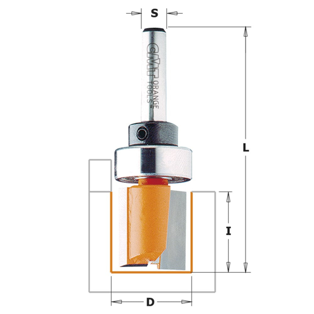 CMT Pattern Router Bit with Bearing - Short Series - 1/2" Diameter