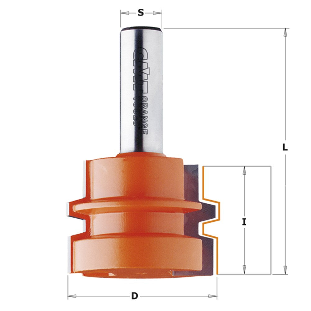 CMT Glue Joint Bit 44.4MMd 1/2"S