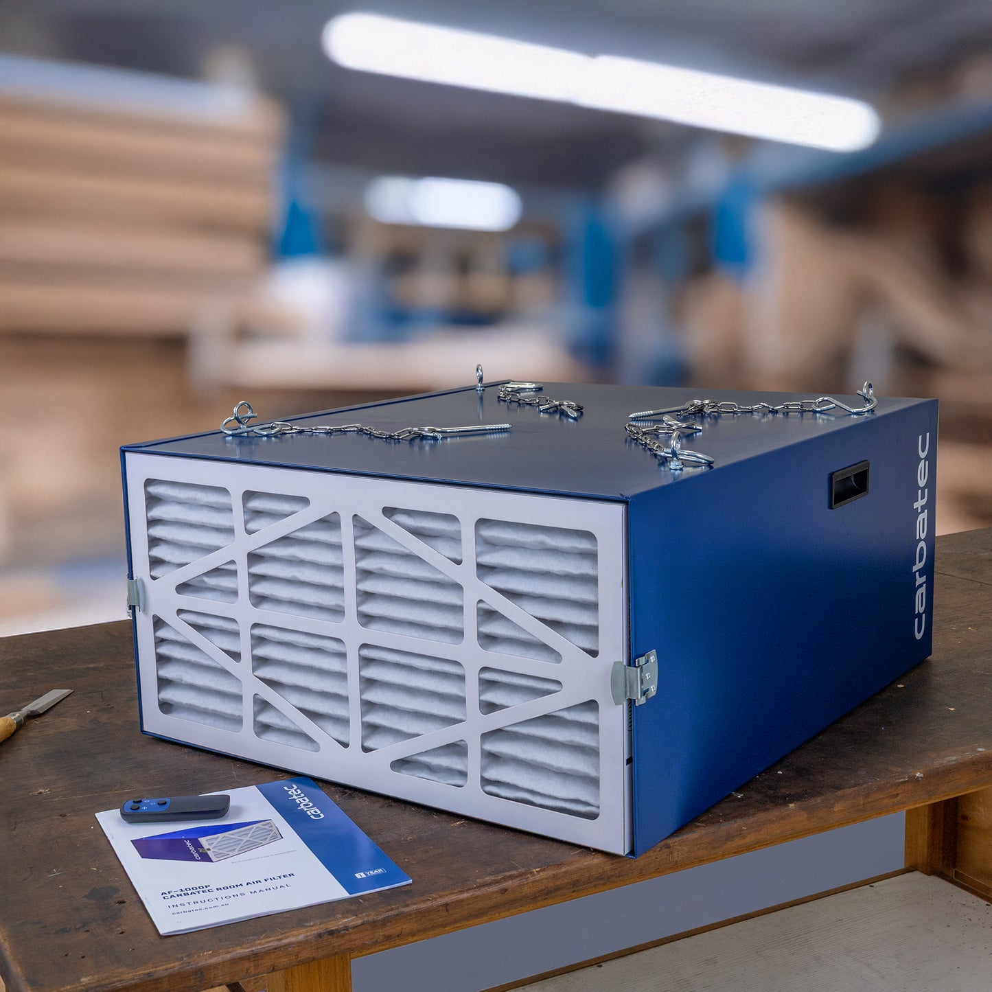 Carbatec Room Air Filter - 3/4HP with 5 Micron Filter & remote operation