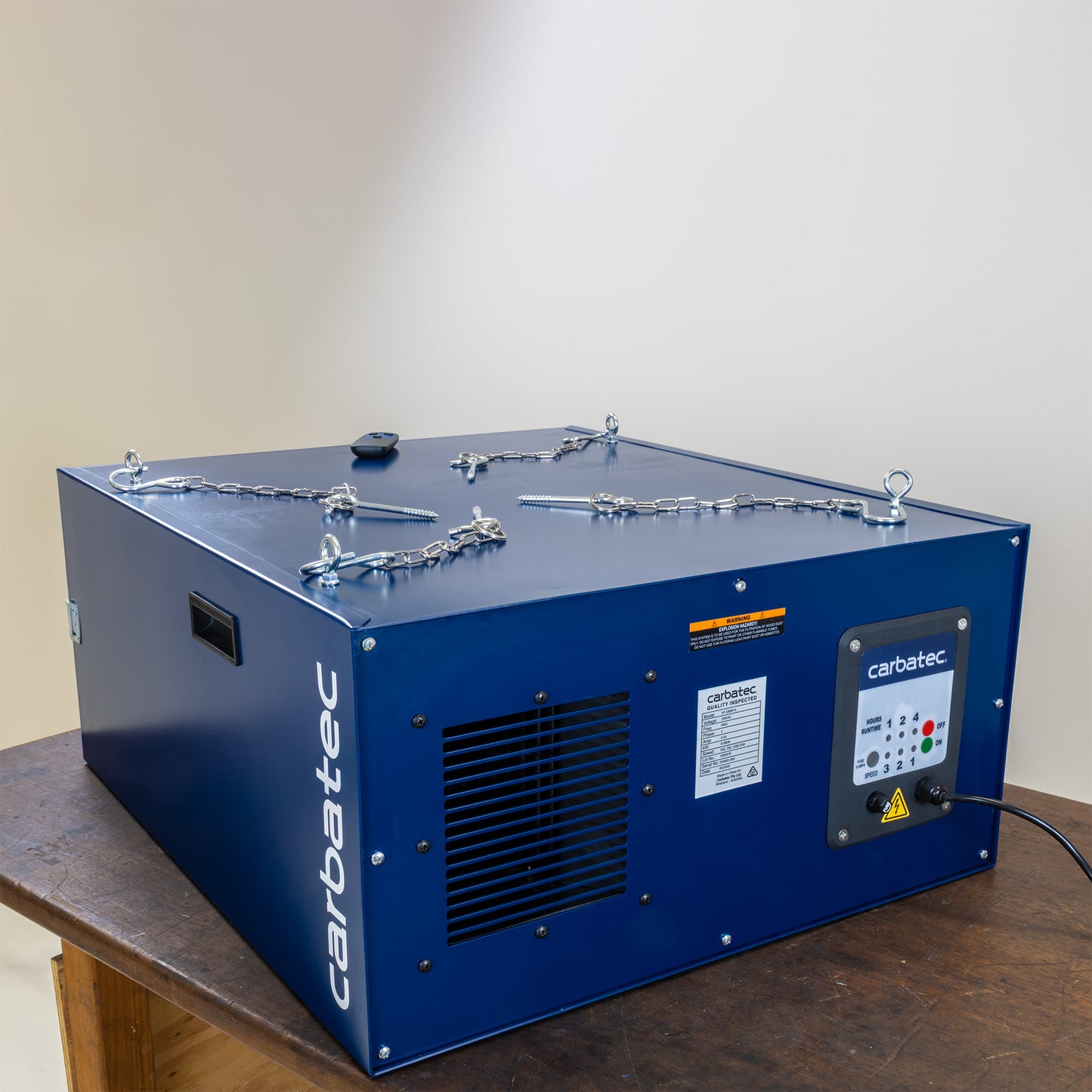 Carbatec Room Air Filter - 3/4HP with 5 Micron Filter & remote operation