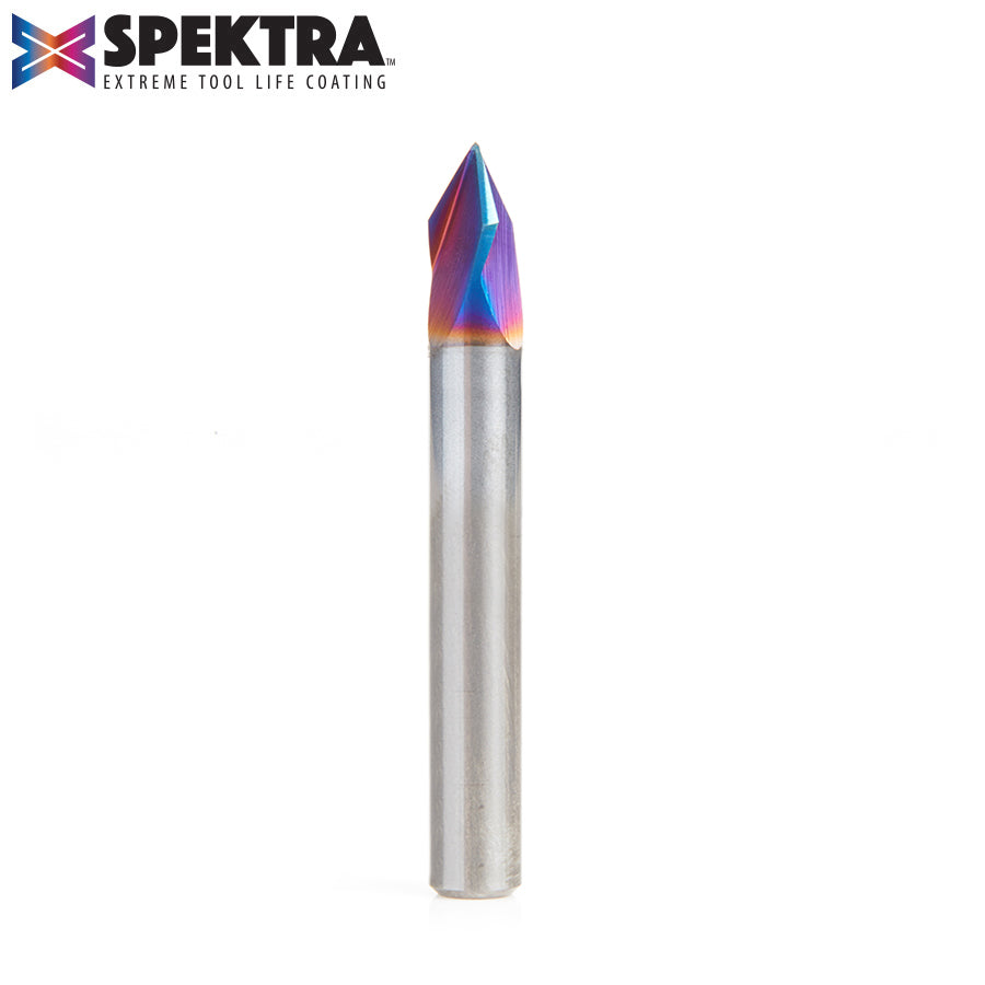 Amana 45624-K Spektra Solid Carbide 3 Flute V-Bit, 60° Angle, 1/4" Shank