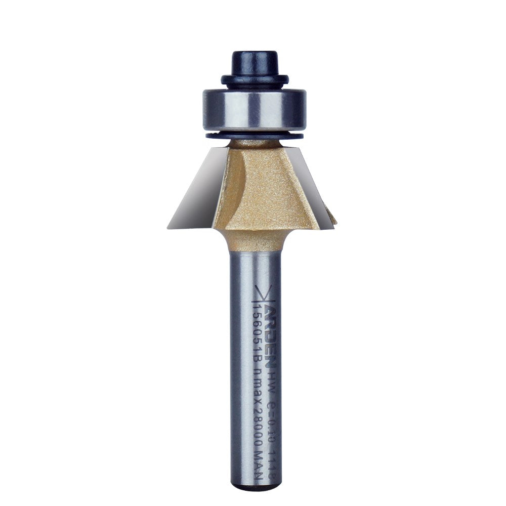 Arden Bevel Trim Cutter with Bearing - 30º Angle 1/4" Shank