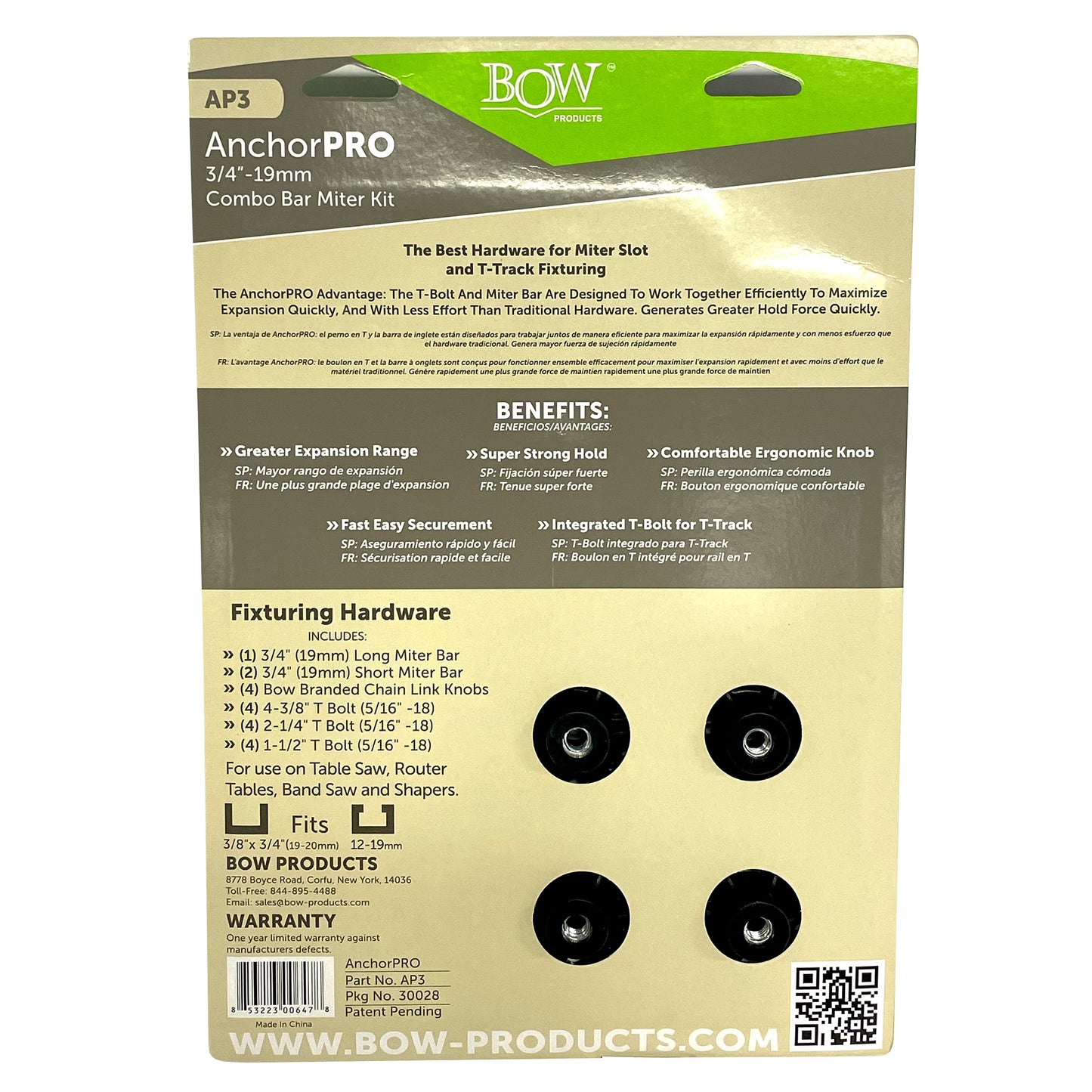Bow Products AnchorPro Combo 3/4" Miter Bar Kit