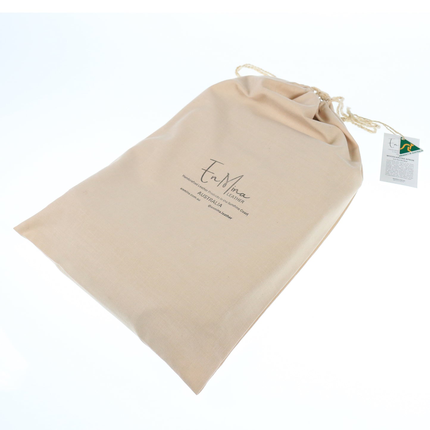 En Mina Denim and Leather Carving Apron