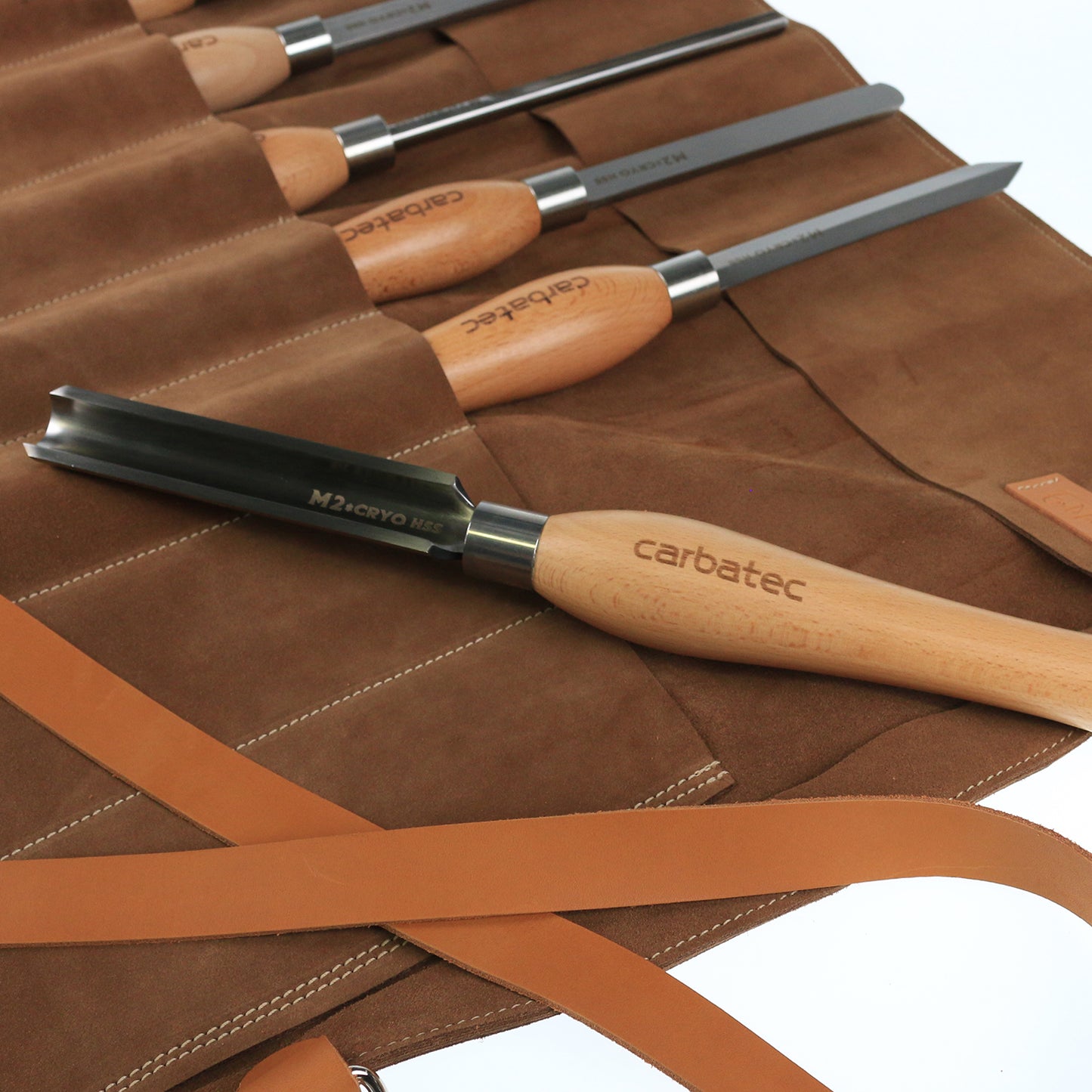 En Mina 8 Pocket Suede Woodturning Chisel Roll