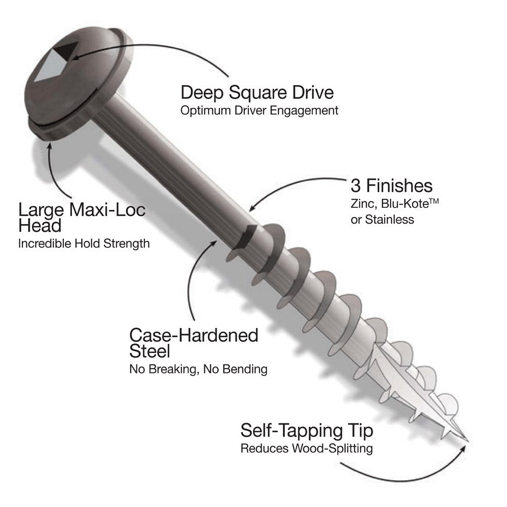 Kreg Pocket Hole Screws - 32mm Fine/MaxiLoc Head - Zinc - 250 pack