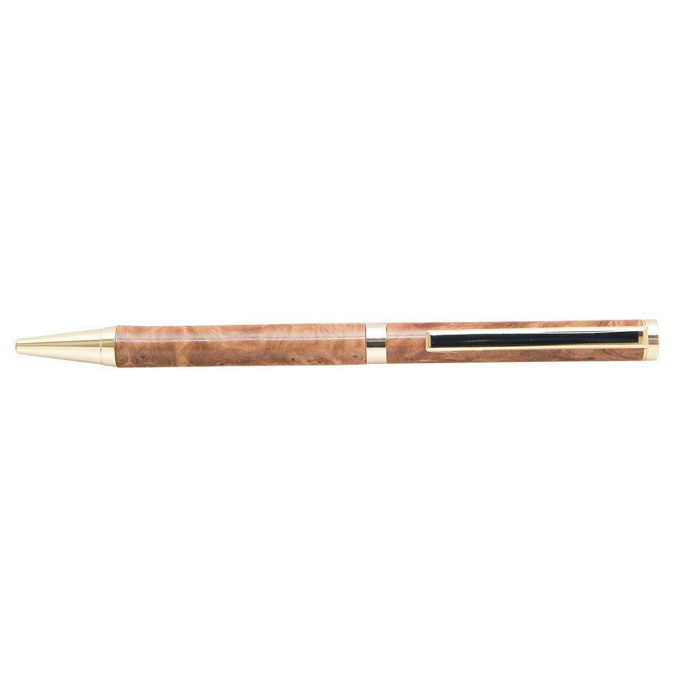 Carbatec Ball Point Pen Parts Gold Finish W/Black Clip - 5 Pack