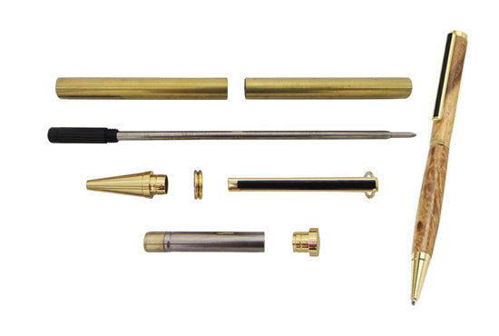 Carbatec Ball Point Pen Parts Gold Finish - 5 Pack
