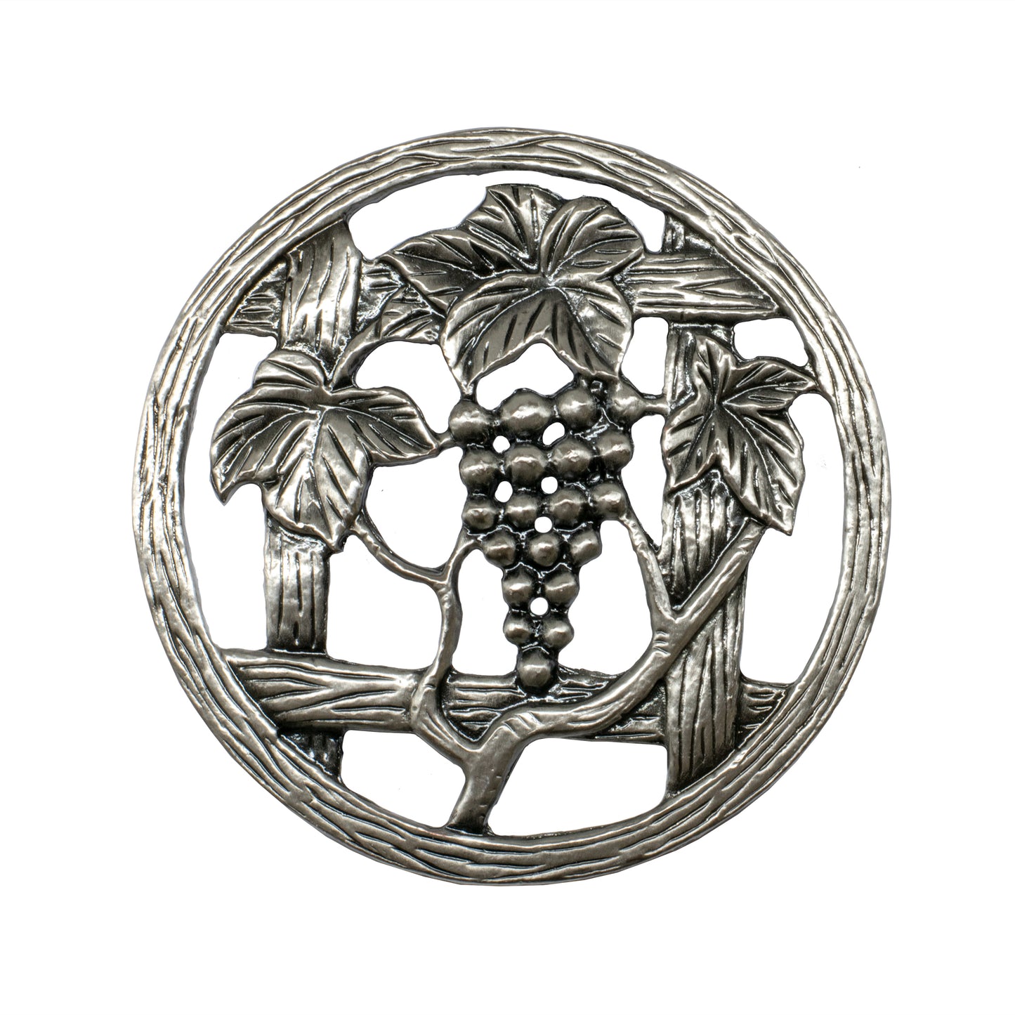 Carbatec Pewter Potpourri Lid - Grapevine