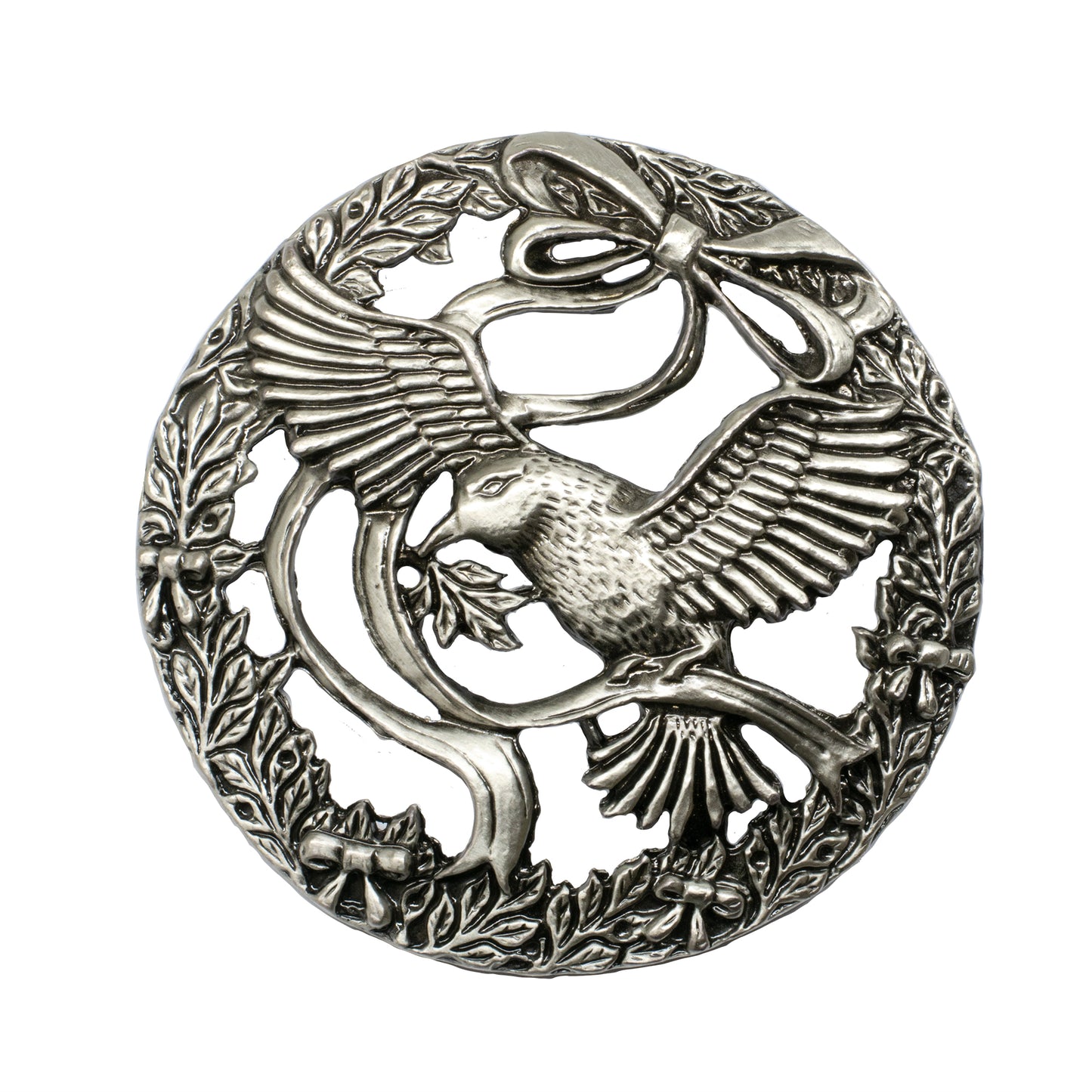 Carbatec Pewter Potpourri Lid - Bird and Bow