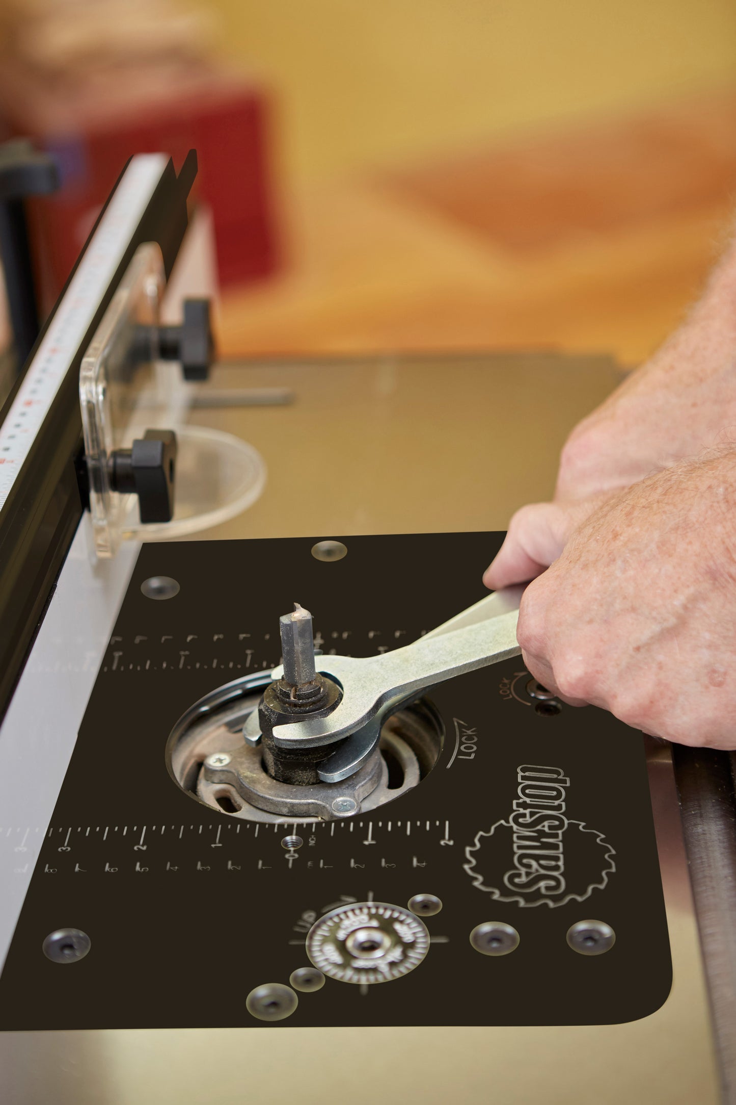 SawStop Router Lift - suit fixed base routers