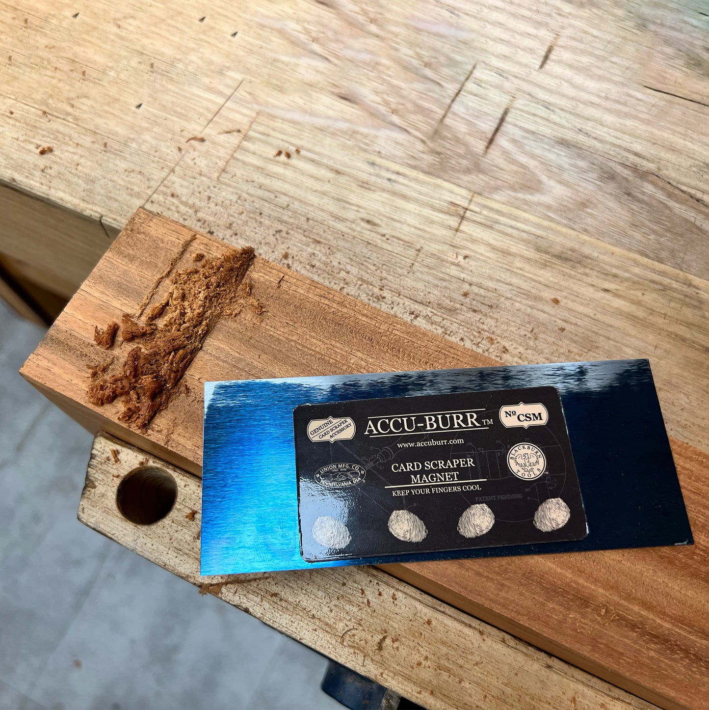 AAA ACCU-BURR™ Blue-Steel Card Scraper with Flux-Cool Magnet