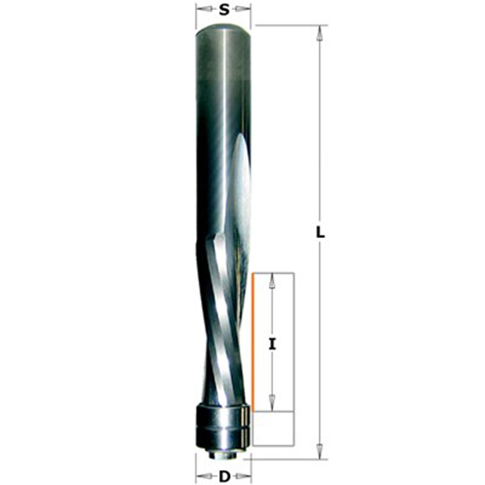 Spiral upcut router bit deals with bearing