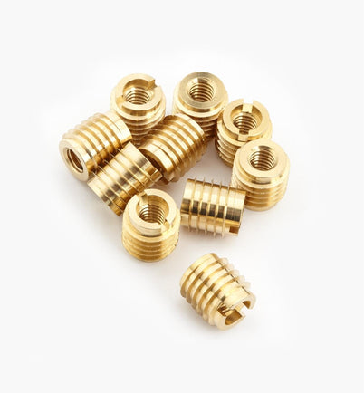 Lee Valley Brass Insert Nuts - 5/16" 18T - Pk 10