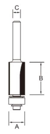Arden Down Shear Flush Trim Bit - 19.05mm Diameter 38mm Cut Depth