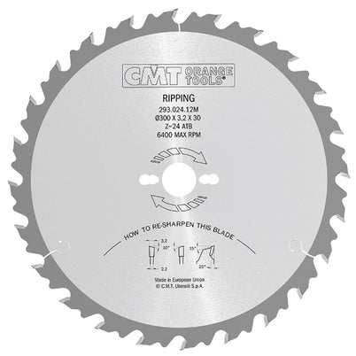 CMT Industrial Ripping Blade - 300mm - 24 Tooth