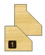 Arden Chamfer Bit with Bearing - 25.4mm Diameter 45° Angle 1/4" Shank