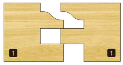 Arden Reversible Rail and Stile Bit - 41.2mm Diameter 1/2" Shank