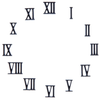 Carbatec Clock Number Set - Roman - Black 5/8"
