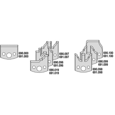 CMT 7 Piece 40mm Multiprofile Cutter Head Set with Limiters (Door Profiles) - 30mm Bore