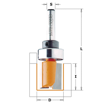 CMT Pattern Router Bit with Bearing - Short Series - 22.2mm Diameter