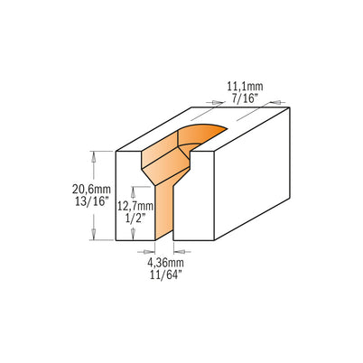 CMT Screw Slot Bit C/Sink 1/2" Shank