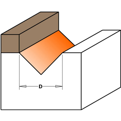 CMT V-Groove Bit w/bearing - 1/2 diameter 1/4" Shank