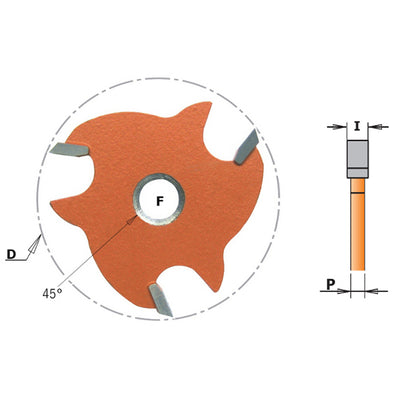 CMT Slot Cutter with 45° Bore - 3mm