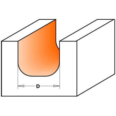 CMT Bowl-Tray Bit - 11mm Diameter 3.2mm Radius 1/4" Shank