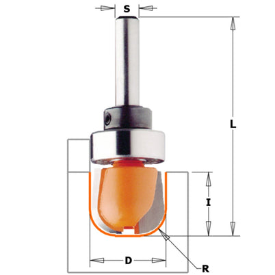 CMT Bowl-Tray Bit with Bearing - 32mm Diameter 1/2" Shank