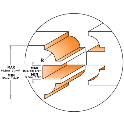 CMT 2 Piece Entry Door Router Bit Set