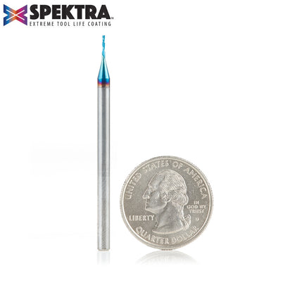 Amana 46229-K Spektra Solid Carbide Downcut Spiral Bit, 1/32" Diameter, 1/8" Shank