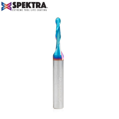 Amana 46369-K Spektra Solid Carbide Upcut Ball Nose Spiral Bit, 1/8" Dia