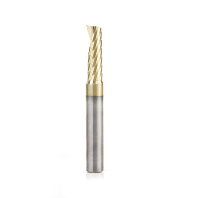 Amana 51377-Z Solid Carbide ZrN Aluminium Spiral O-Flute Bit, 1/4" Diameter, 1/4" Shank