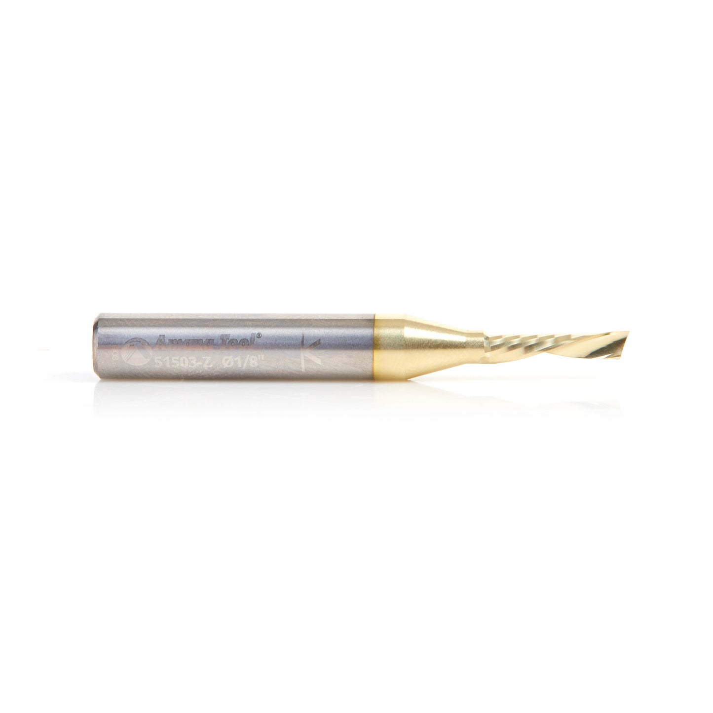 Amana 51503-Z Solid Carbide ZrN Aluminium Spiral O-Flute Bit, 1/8" Dia