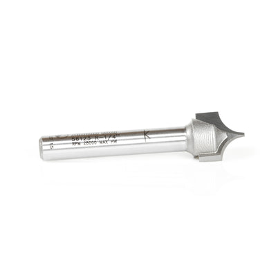 Amana 56123 Carbide Tipped Point Cutting Roundover Bit, 1/4" Radius, 1/4" Shank