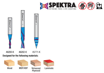 Amana AMS-254-K 3 Piece CNC Spektra Bit Set - 1/4" Shank