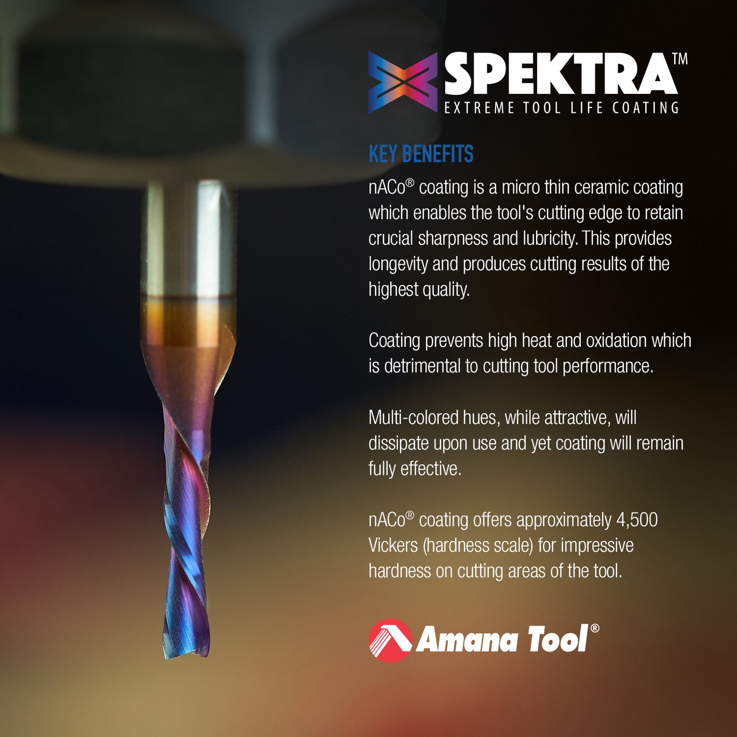 Amana 46376-K Spektra Solid Carbide Upcut Ball Nose Spiral Bit, 1/4" Dia