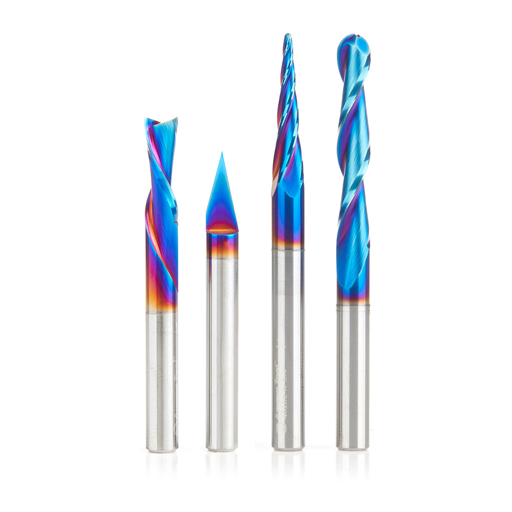 Amana AMS-188-K 4 Piece CNC Spektra Bit Set - 1/4" Shank