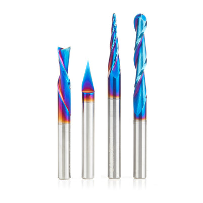 Amana AMS-188-K 4 Piece CNC Spektra Bit Set - 1/4" Shank
