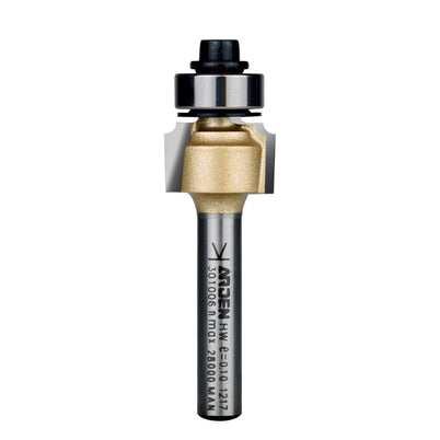 Arden Round Over Bit with Bearing - 9.5mm Cut Depth 1/4" Shank