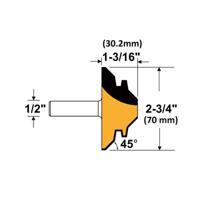 Arden Mitre Lock Bit - 70mm Diameter 1/2" Shank
